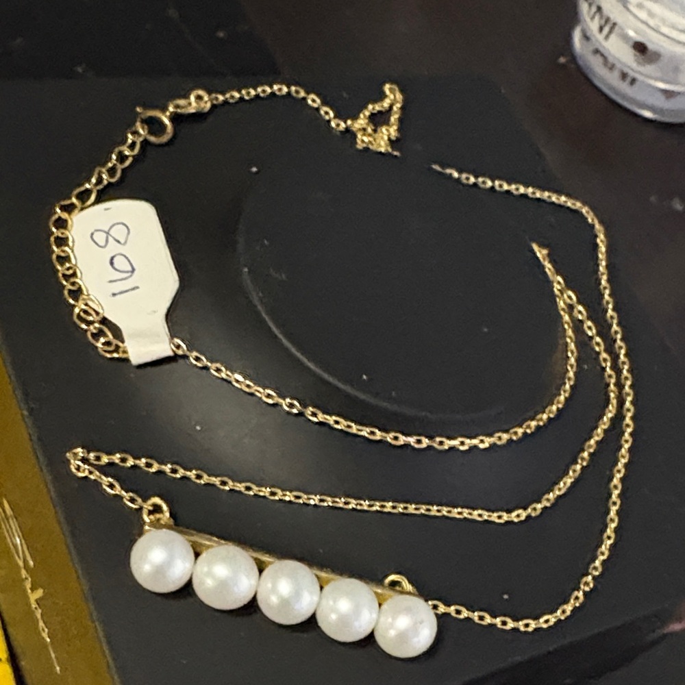 Elegant Gold and real  Pearl Necklace